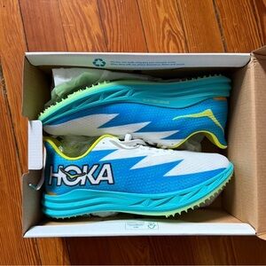 Hoka Men White and Blue and Green Sneakers